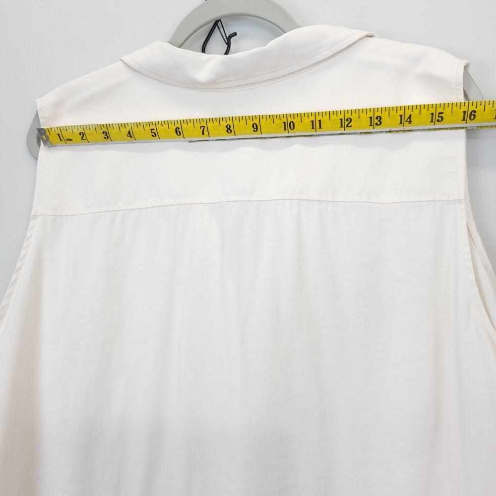 H & M Shift Shirt Dress Collared Button Up Women XXL Off White Minimalist Causal - Picture 6 of 12